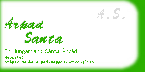 arpad santa business card